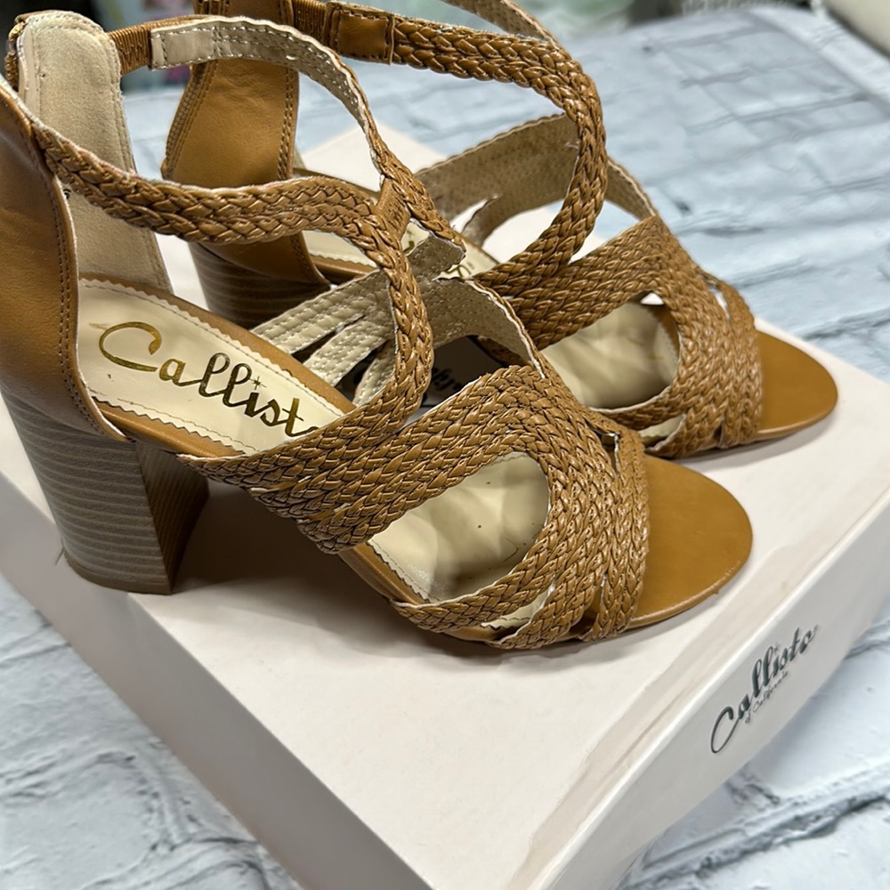 Callisto of California tan heel Sandal